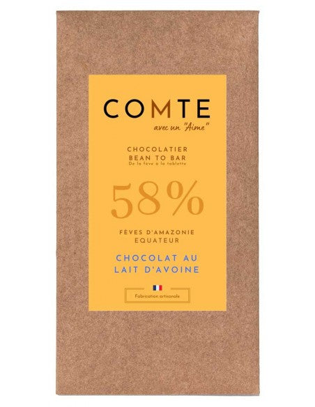 Chocolat COMTE Fèves d'Amazonie 58% - Chocolat au lait d'avoine