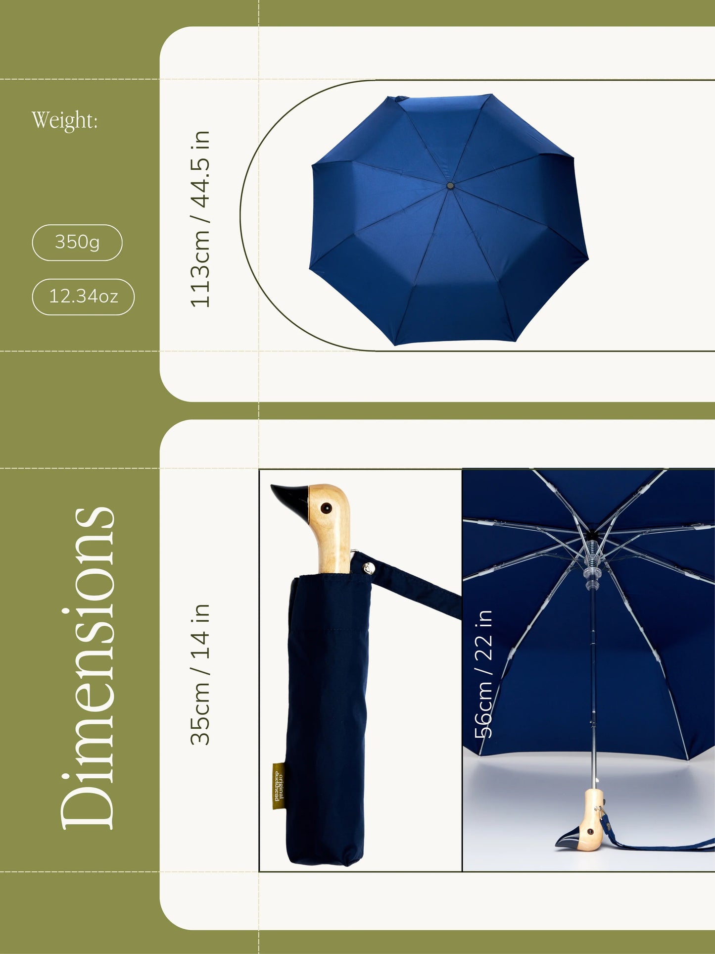 PARAPLUIE DUCKHEAD NAVY ECO